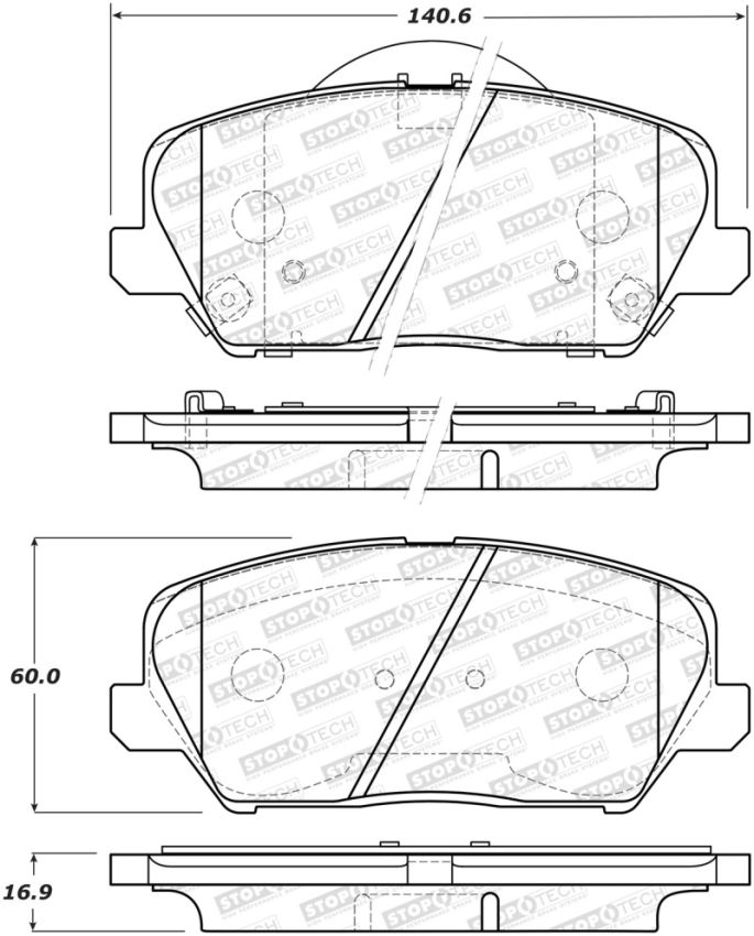 Stoptech 308.17350 Street Brake Pads - Rear
