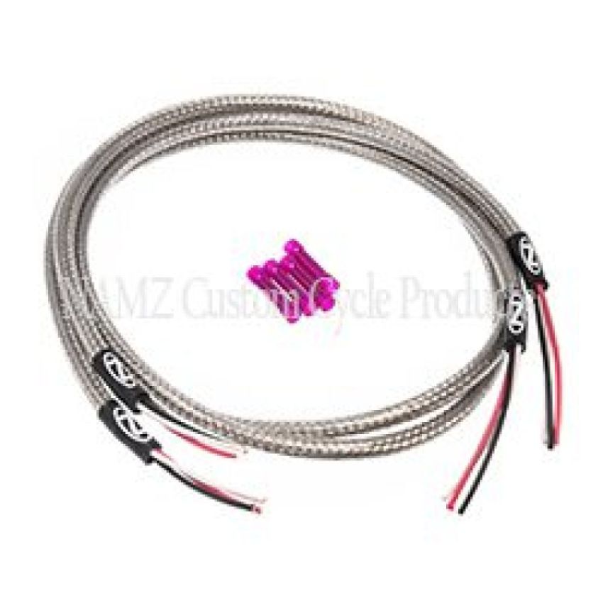 NAMZ NTSH-3602 Turn Signal Harness 36in. (SS Braided & Clear Coated - For Switch Housing Mounted Signals)