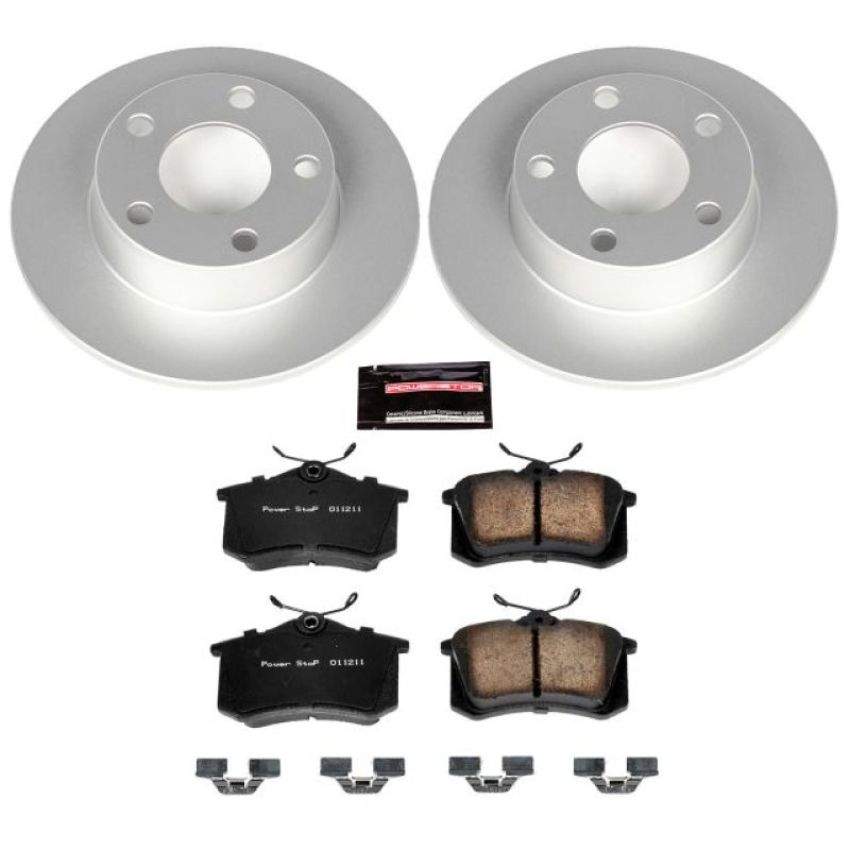 PowerStop CRK4845 Genuine Geomet Coated Rotor and Carbon-Fiber Ceramic Brake Pad Kit