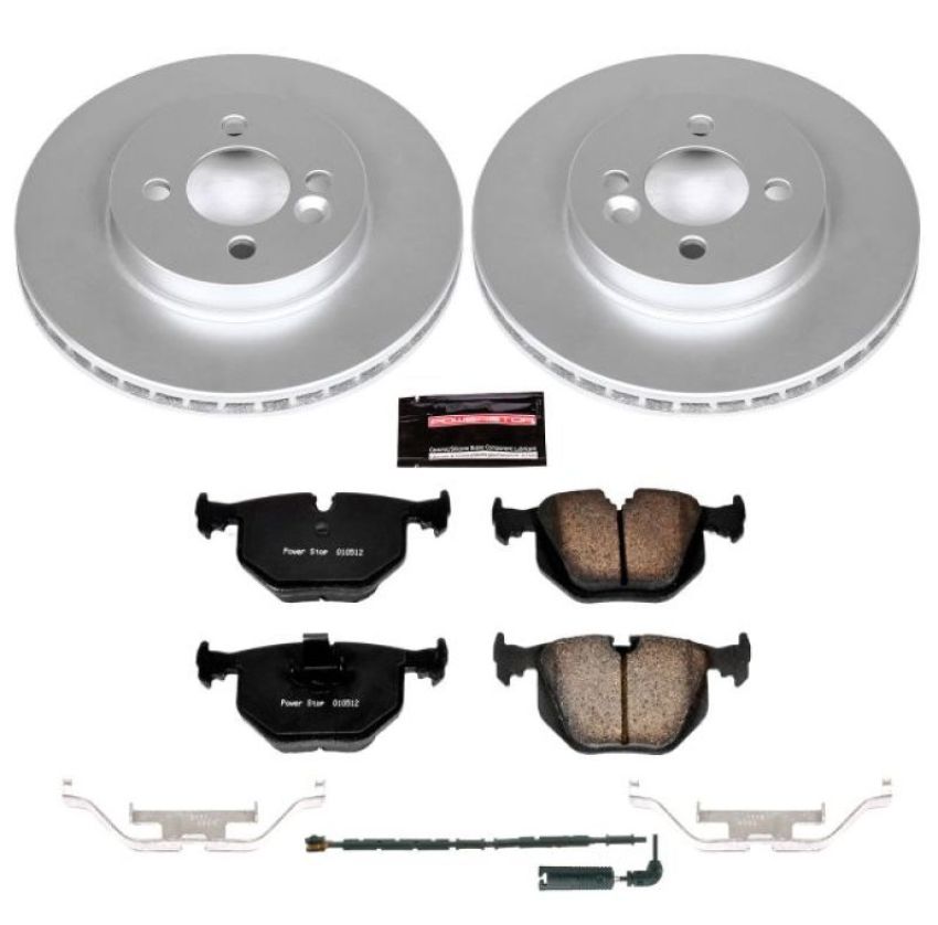 PowerStop CRK5729 Genuine Geomet Coated Rotor and Carbon-Fiber Ceramic Brake Pad Kit