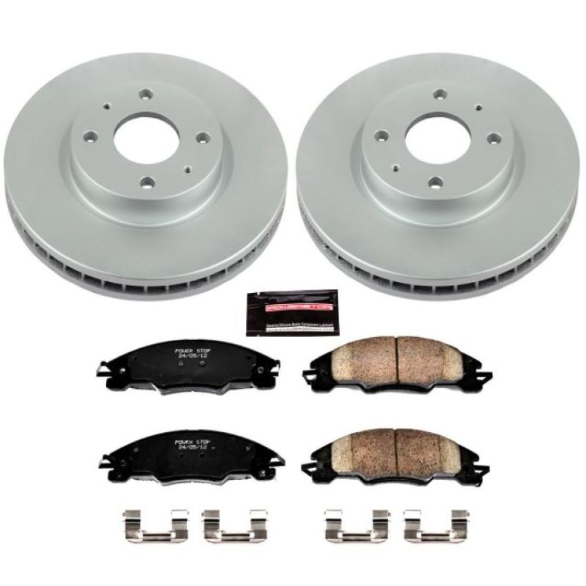 PowerStop CRK4726 Genuine Geomet Coated Rotor and Low-Dust Ceramic Brake Pad Kit