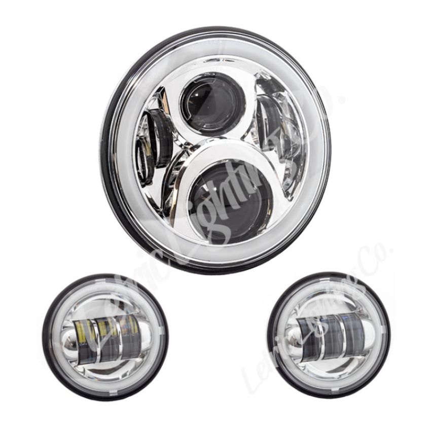 Letric Lighting LLC-ILHK-7CH 7in Led Chrome Full-Halo Indian