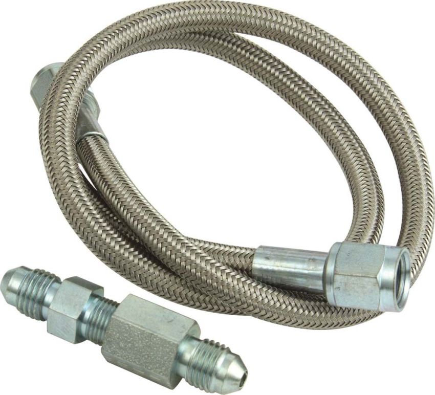 QUICKCAR RACING PRODUCTS QRP61-71024 Gauge Line Kit- 24in Ste el Braided Line and fitt