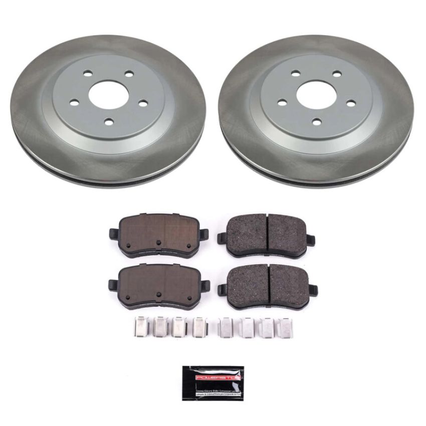 PowerStop SC3061 Semi-Coated Rotor and Low-Dust Ceramic Brake Pad Kit