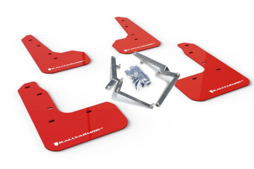 Rally Armor MF51-UR-RD/WH 17-21 Honda Civic Sport/Sport Touring Red UR Mud Flap w/White Logo