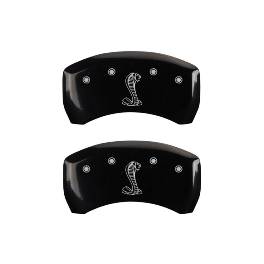 MGP 10203RSNKBK Rear set 2 Caliper Covers Engraved Rear Tiffany Snake Black finish silver ch