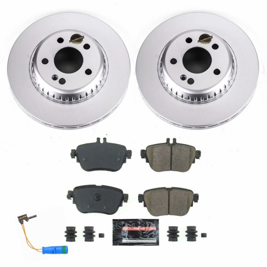 PowerStop CRK7968 Genuine Geomet Coated Rotor and Carbon-Fiber Ceramic Brake Pad Kit