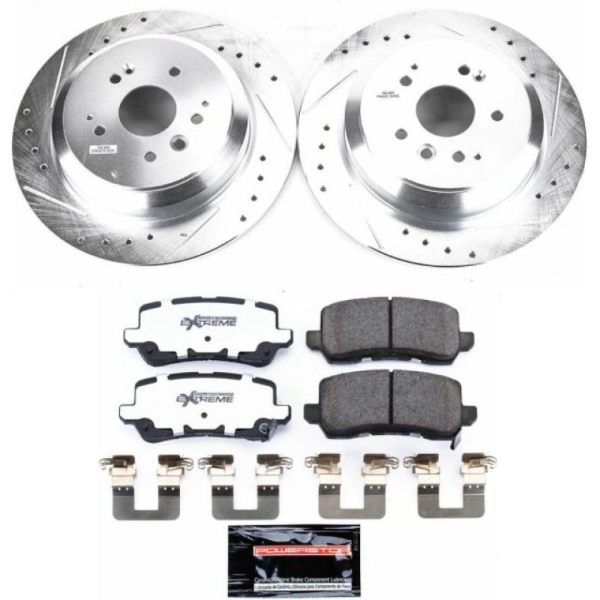 PowerStop K7901-26 Z26 Street Performance Ceramic Brake Pad and Drilled & Slotted Rotor Kit
