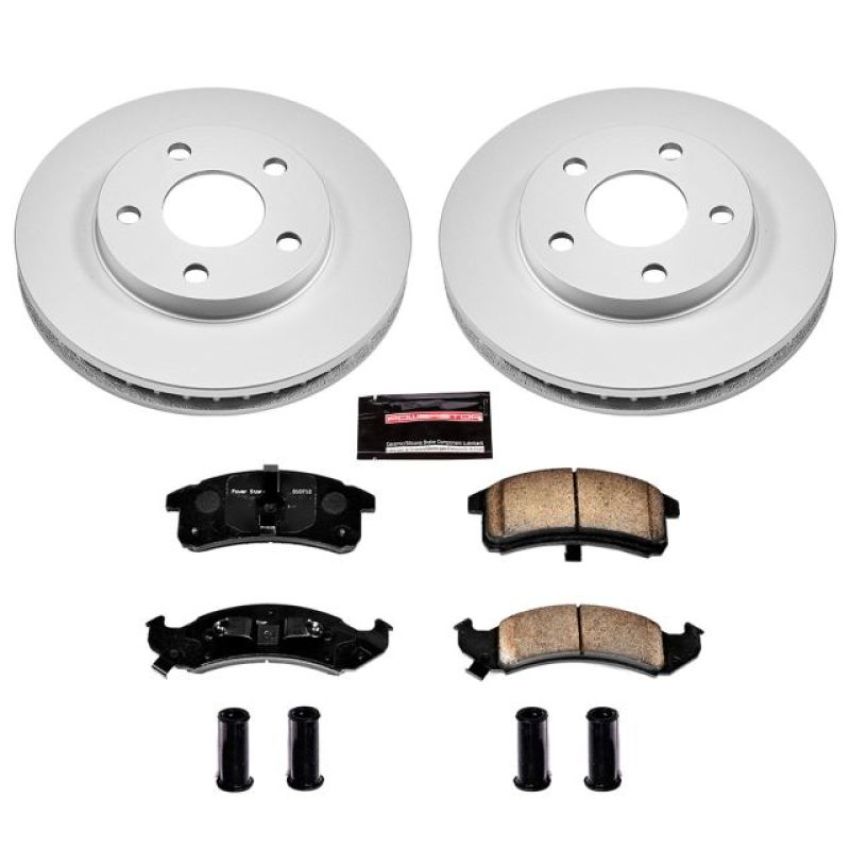 PowerStop CRK1534 Genuine Geomet Coated Rotor and Low-Dust Ceramic Brake Pad Kit