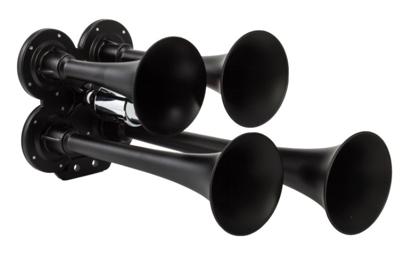Kleinn Air Horns 141-1 Kleinn Black Quad Horn/ 12.5In/10In/7.5In/6In - XCR2.0 Coated Zinc Alloy