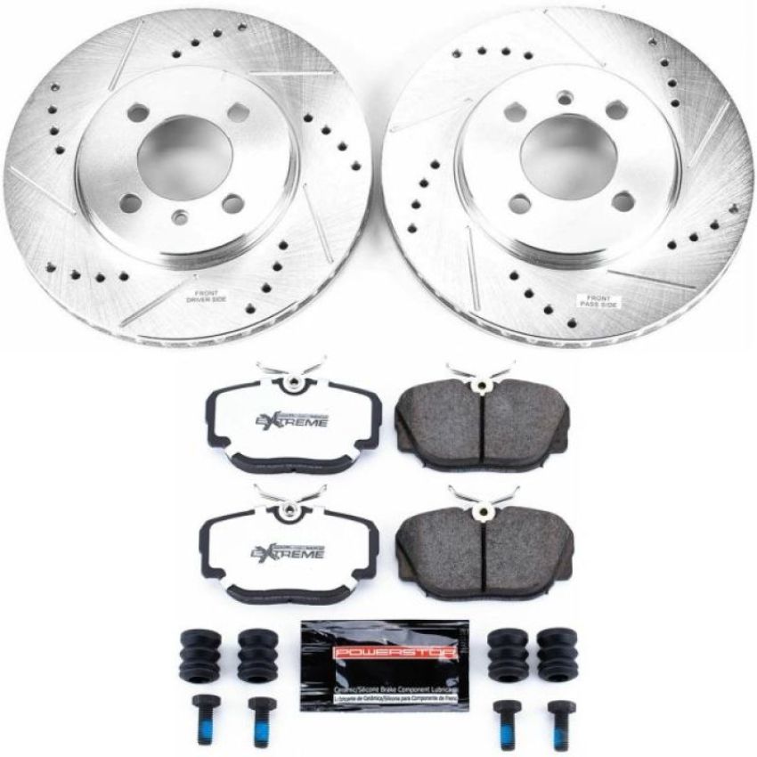 PowerStop K3008-36 Z36 Truck and SUV Carbon-Fiber Ceramic Brake Pad and Drilled & Slotted Rotor Kit