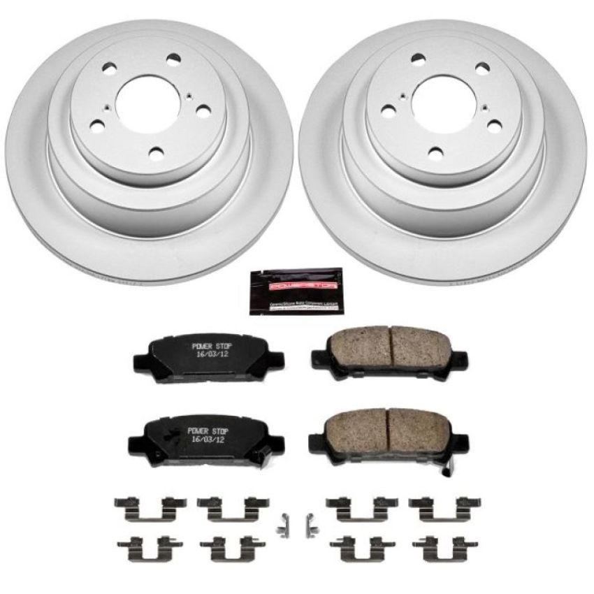 PowerStop CRK449 Genuine Geomet Coated Rotor and Low-Dust Ceramic Brake Pad Kit