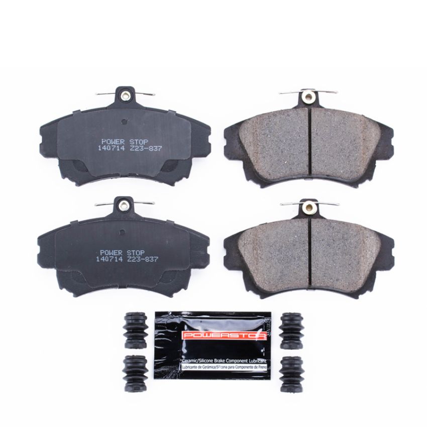 PowerStop Z23-837 PowerStop - Z23 Daily Driver Carbon-Fiber Ceramic Brake Pads with Hardware Kit