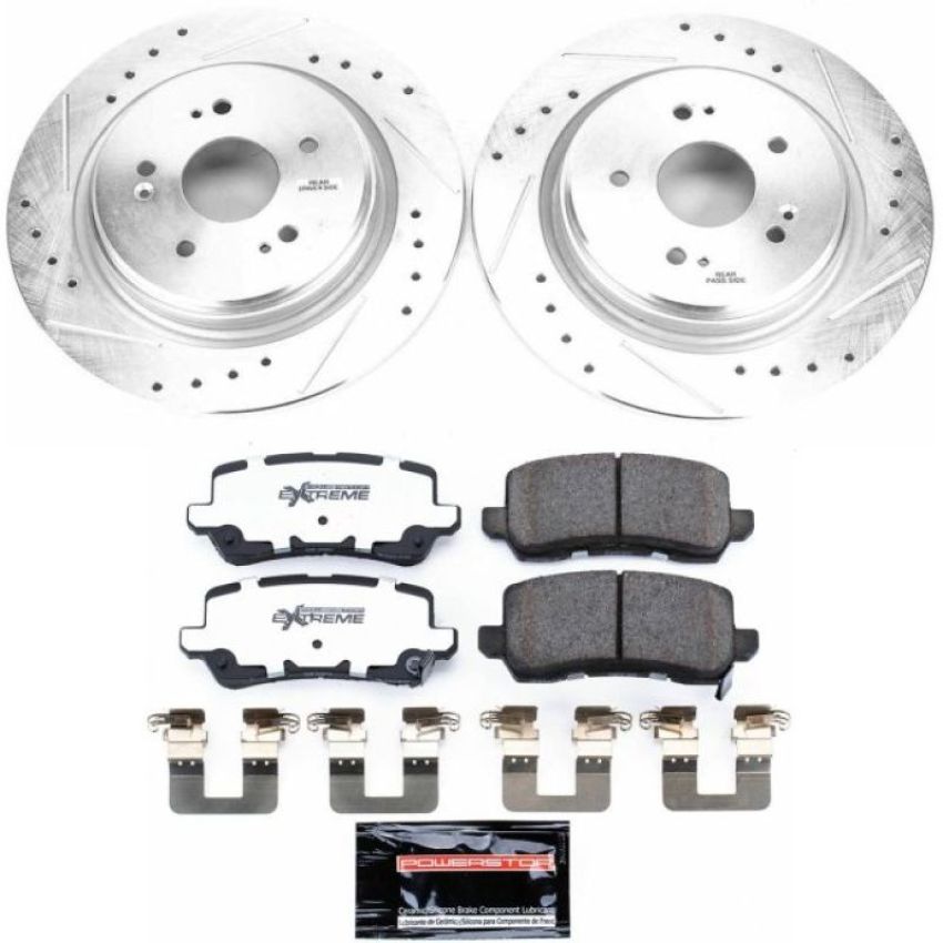 PowerStop K7216-26 Z26 Street Performance Ceramic Brake Pad and Drilled & Slotted Rotor Kit
