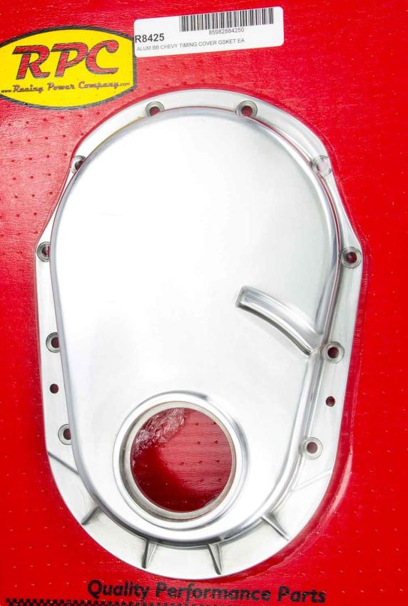 RACING POWER CO-PACKAGED RPCR8425 BBC 91-95 Alum Timing Chain Cover Polished