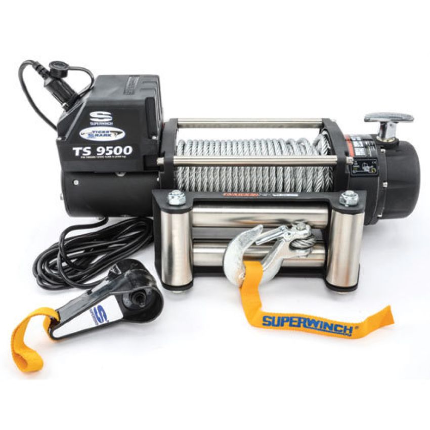 Superwinch 1595200 9500 LBS 12V DC 11/32in x 95ft Steel Rope Tiger Shark 9500 Winch