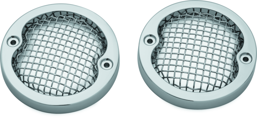 Kuryakyn 6513 Mesh Turn Signal Bezels 3-1/4in Chrome