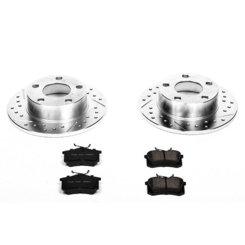 PowerStop K849 Z23 Daily Driver Carbon-Fiber Ceramic Brake Pad and Drilled & Slotted Rotor Kit