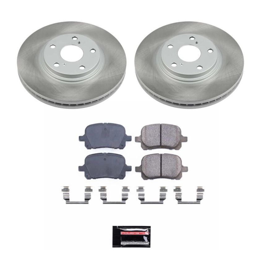 PowerStop SC1135 Semi-Coated Rotor and Low-Dust Ceramic Brake Pad Kit
