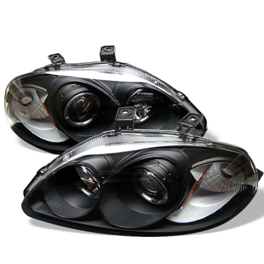 SPYDER 5010902 Projector Headlights - LED Halo - Amber Reflector - Black