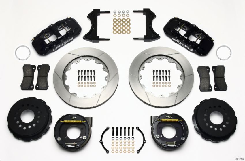 Wilwood 140-10952 AERO4 Rear P-Brake Kit 14.00in Ford 8.8 w/2.5in Offset-5 Lug