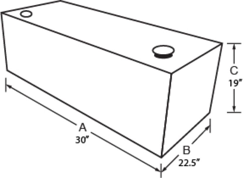 Tradesman 3155 Aluminum Rectangular Liquid Storage Tank (55 Gallon Capacity) - Brite
