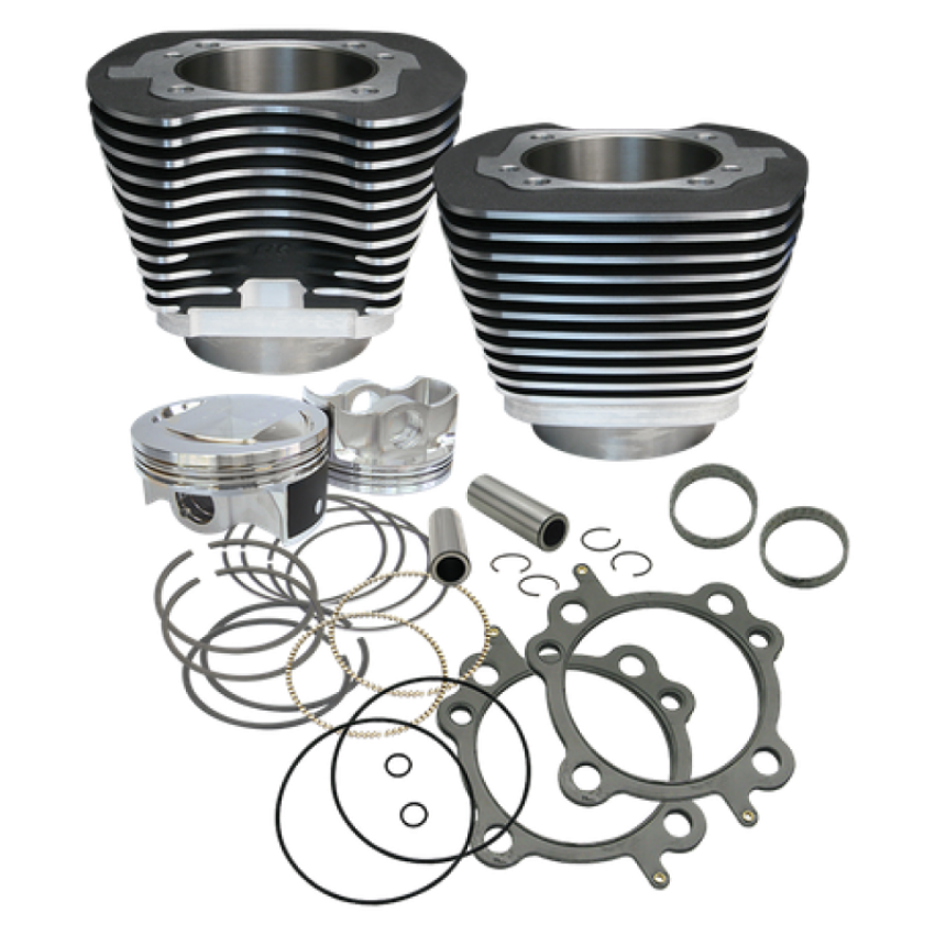 S&S Cycle 910-0205 99-06 BT 97in Big Bore Cylinder Kit - Wrinkle Black