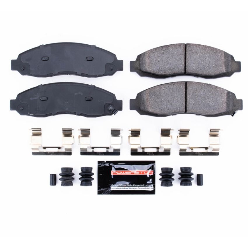 PowerStop Z23-962 PowerStop - Z23 Daily Driver Carbon-Fiber Ceramic Brake Pads with Hardware Kit