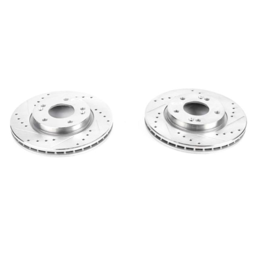 PowerStop JBR1325XPR PowerStop Evolution Performance Drilled, Slotted & Plated Brake Rotor Pair