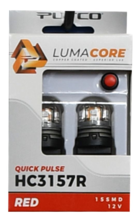 Putco HC3157R LumaCore 3157 Red - Pair (x3 Strobe w/ Bright Stop)