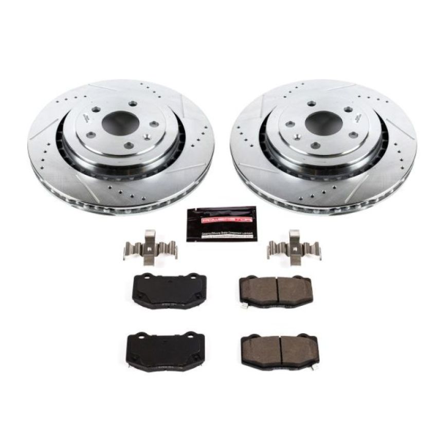 PowerStop K7045 Z23 Daily Driver Carbon-Fiber Ceramic Brake Pad and Drilled & Slotted Rotor Kit