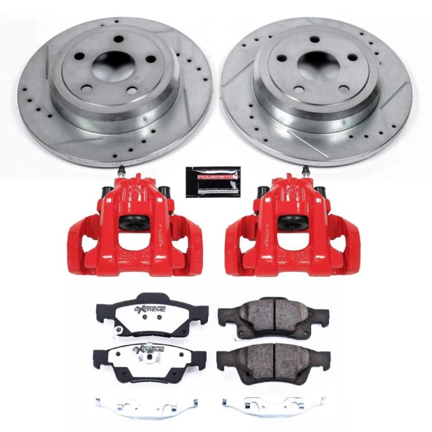 PowerStop KC5950-36 Z36 Truck and SUV Ceramic Brake Pad, Drilled & Slotted Rotor, and Caliper Kit