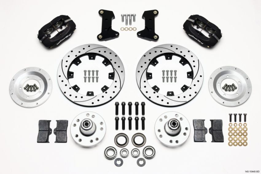 Wilwood 140-10440-BD Forged Dynalite Front Kit 12.19in Drilled 74-80 Pinto/Mustang II Disc Spindle only