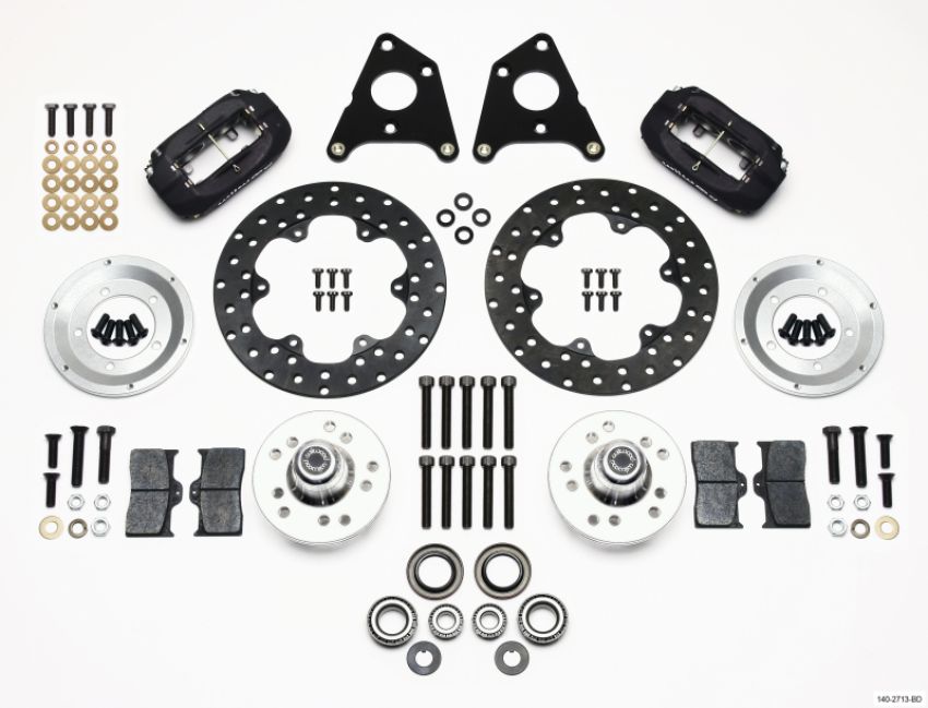 Wilwood 140-2713-BD Forged Dynalite Front Drag Kit Drilled Rotor CPD 65-72 A w/10in Drum