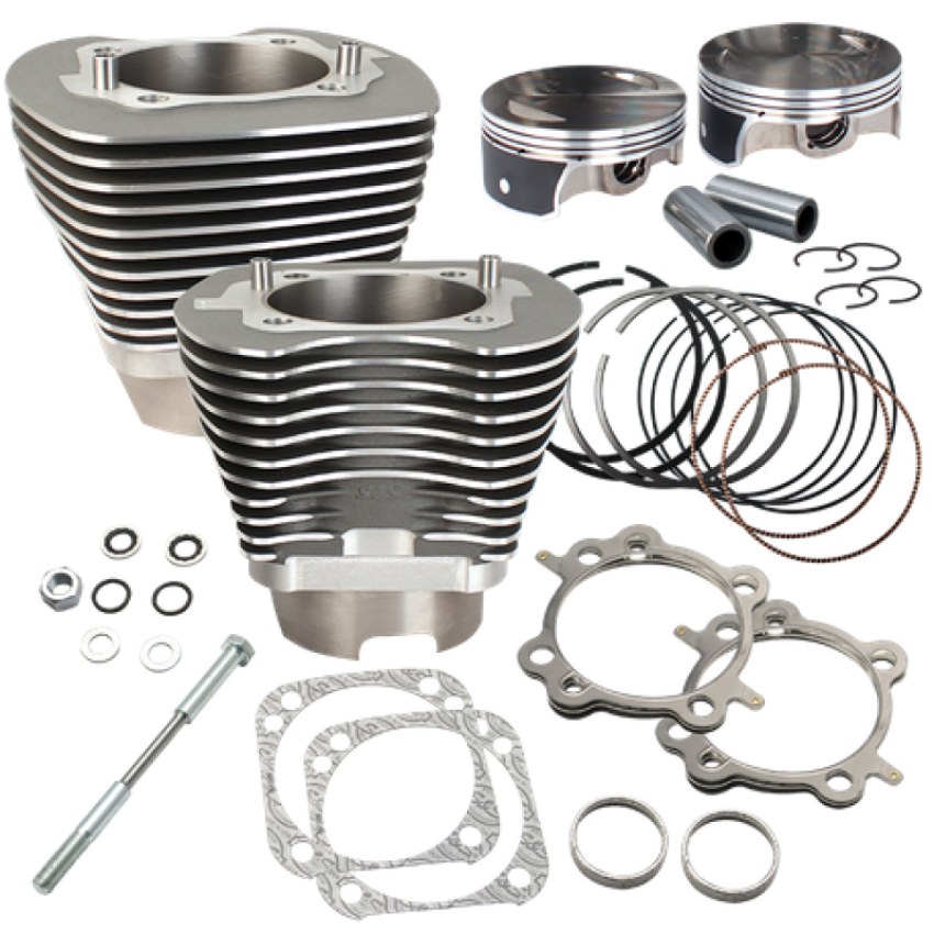 S&S Cycle 910-0474 07-17 BT 117in Big Bore Cylinder Kit - Stone Gray