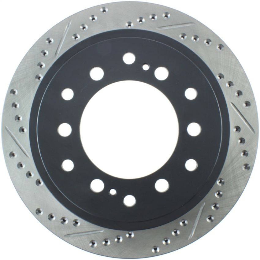 Stoptech 127.44128R Power Slot 03-09 Toyota 4 Runner / 03-09 Lexus GX470 Drilled & Slotted Right Rear Rotor
