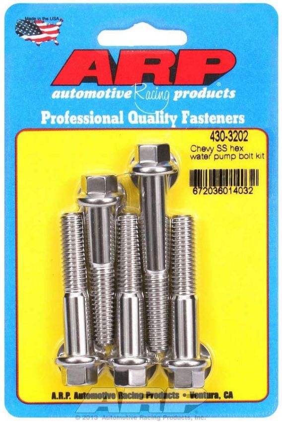 ARP ARP430-3202 S/S Water Pump Bolt Kit Chevy 6pt.