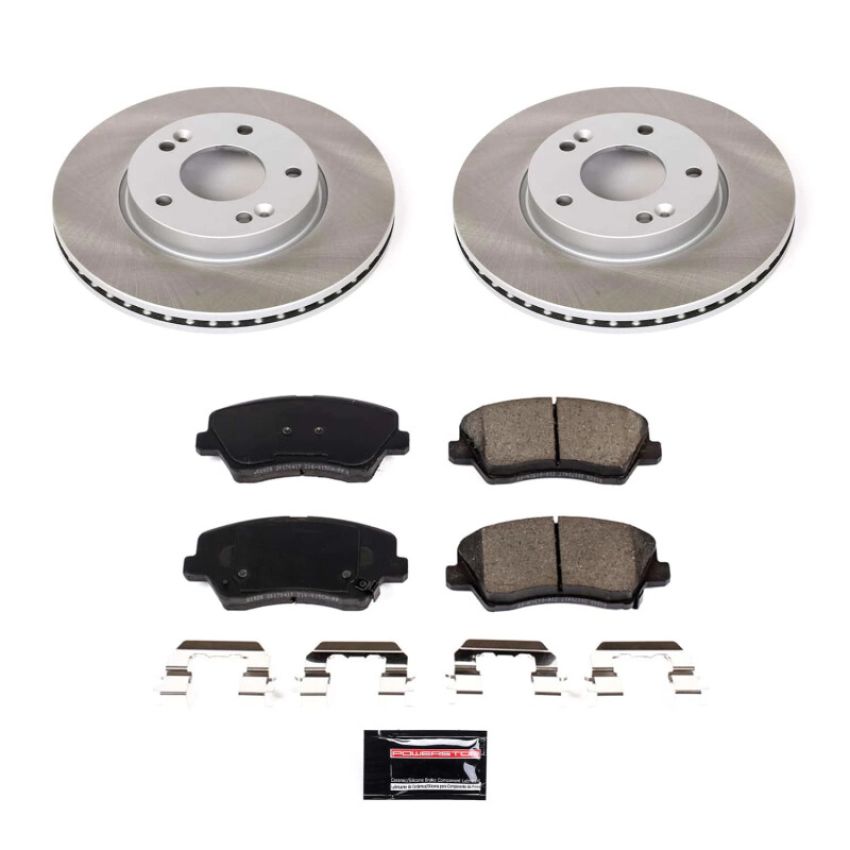 PowerStop SC7672 Semi-Coated Rotor and Low-Dust Ceramic Brake Pad Kit