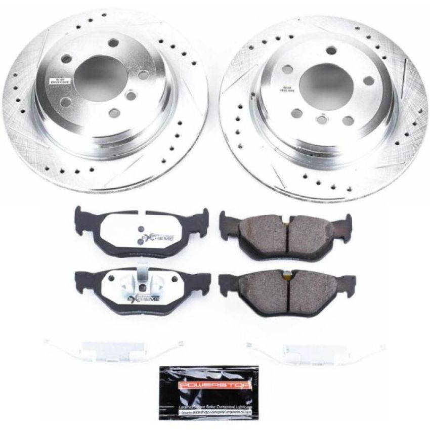 PowerStop K3001-26 Z26 Street Performance Ceramic Brake Pad and Drilled & Slotted Rotor Kit
