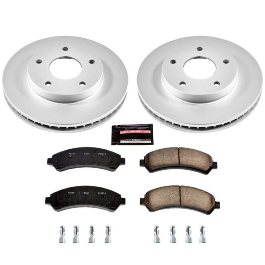 PowerStop CRK2004 Genuine Geomet Coated Rotor and Low-Dust Ceramic Brake Pad Kit
