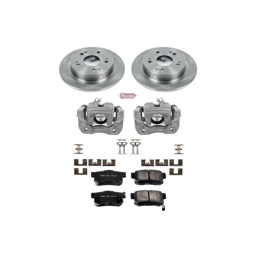 PowerStop KCOE1243B OE Stock Replacement Low-Dust Ceramic Brake Pad, Rotor and Caliper Kit