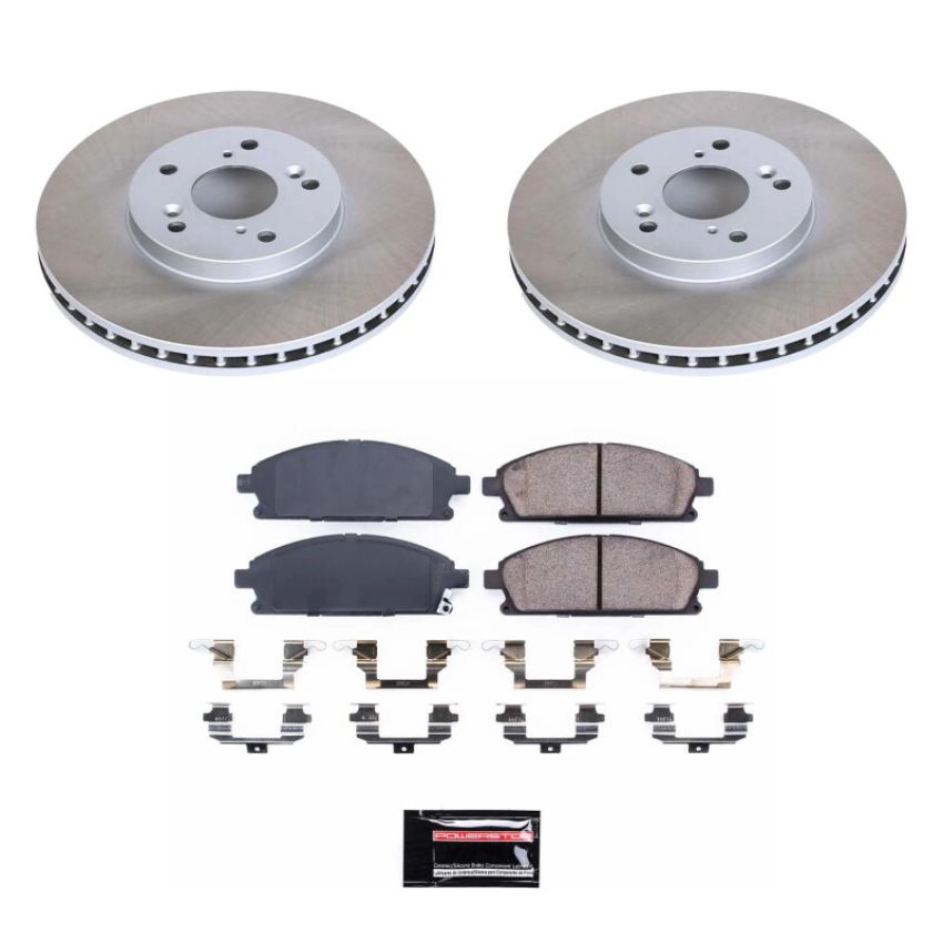 PowerStop SC2290 Semi-Coated Rotor and Low-Dust Ceramic Brake Pad Kit