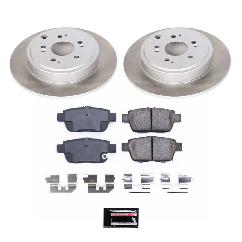 PowerStop SC2429 Semi-Coated Rotor and Low-Dust Ceramic Brake Pad Kit