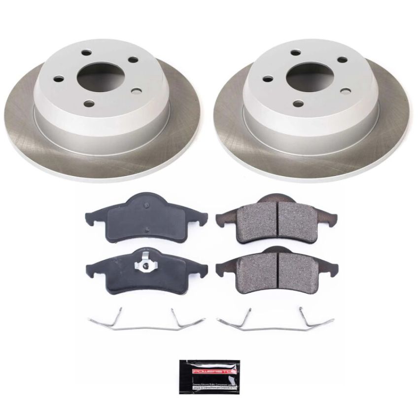 PowerStop SC2151 Semi-Coated Rotor and Low-Dust Ceramic Brake Pad Kit