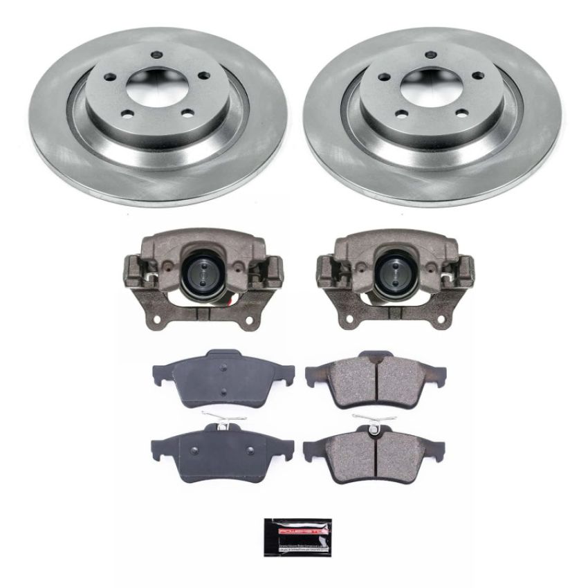 PowerStop KCOE5842 OE Stock Replacement Low-Dust Ceramic Brake Pad, Rotor and Caliper Kit