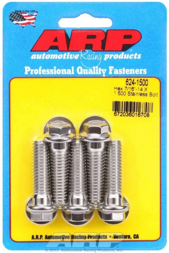 ARP ARP624-1500 S/S Bolt Kit - 6pt. (5) 7/16-14 x 1.500