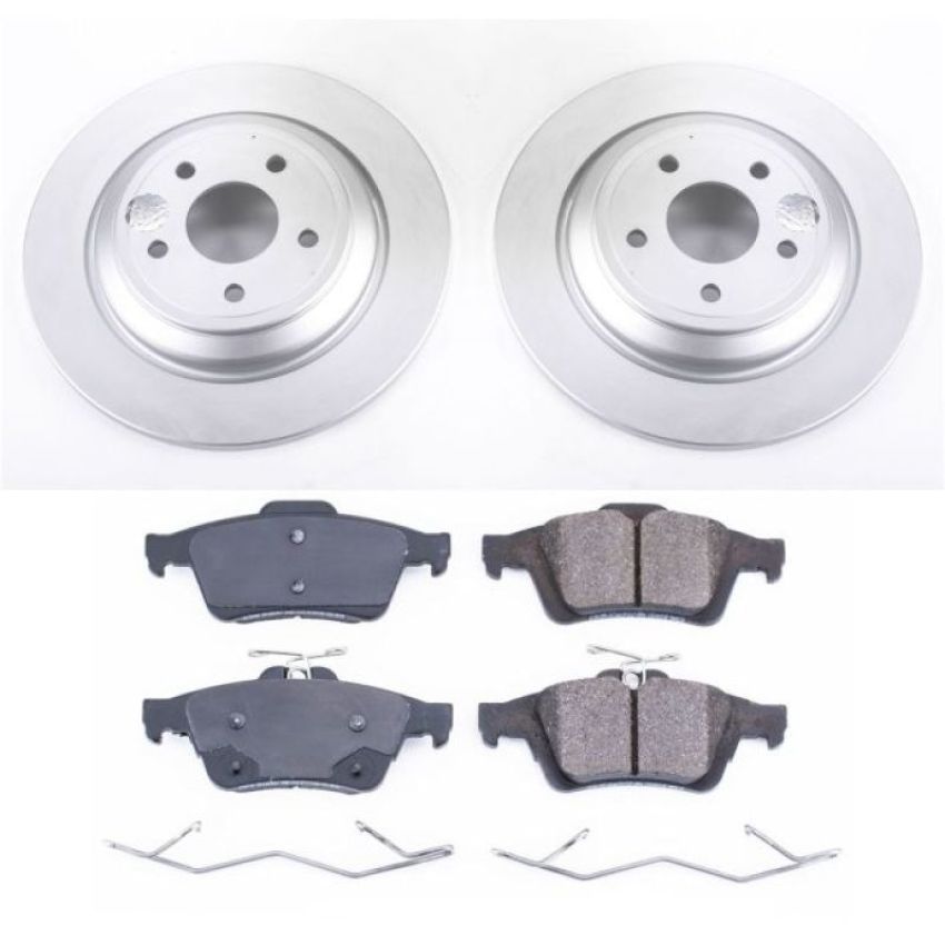 PowerStop CRK7320 Genuine Geomet Coated Rotor and Low-Dust Ceramic Brake Pad Kit