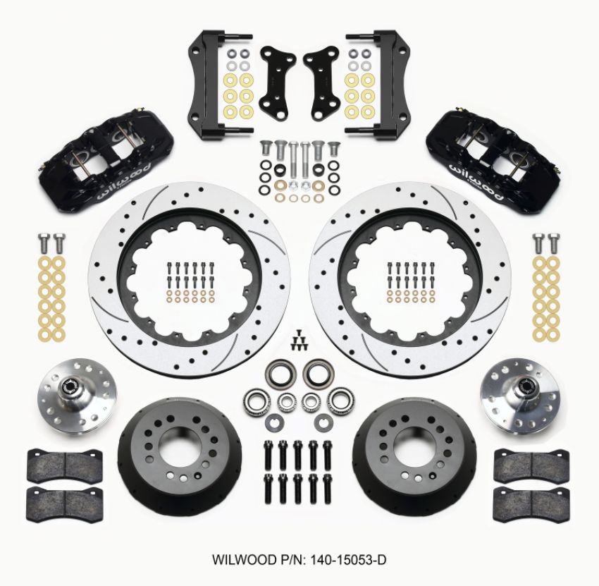 Wilwood 140-15053-D AERO6 Front Hub Kit 15.00 Drilled 67-69 Camaro 64-72 Nova Chevelle