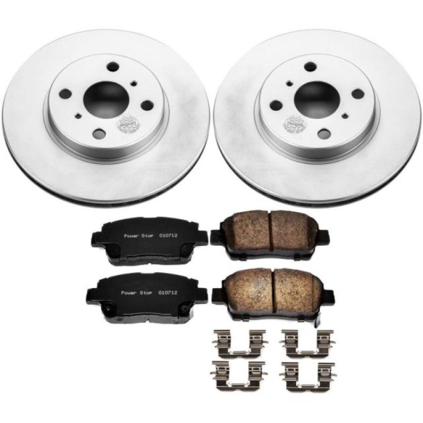 PowerStop CRK821 Genuine Geomet Coated Rotor and Low-Dust Ceramic Brake Pad Kit