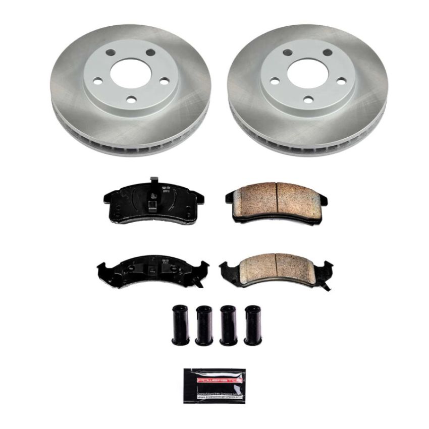 PowerStop SC1532 Semi-Coated Rotor and Low-Dust Ceramic Brake Pad Kit